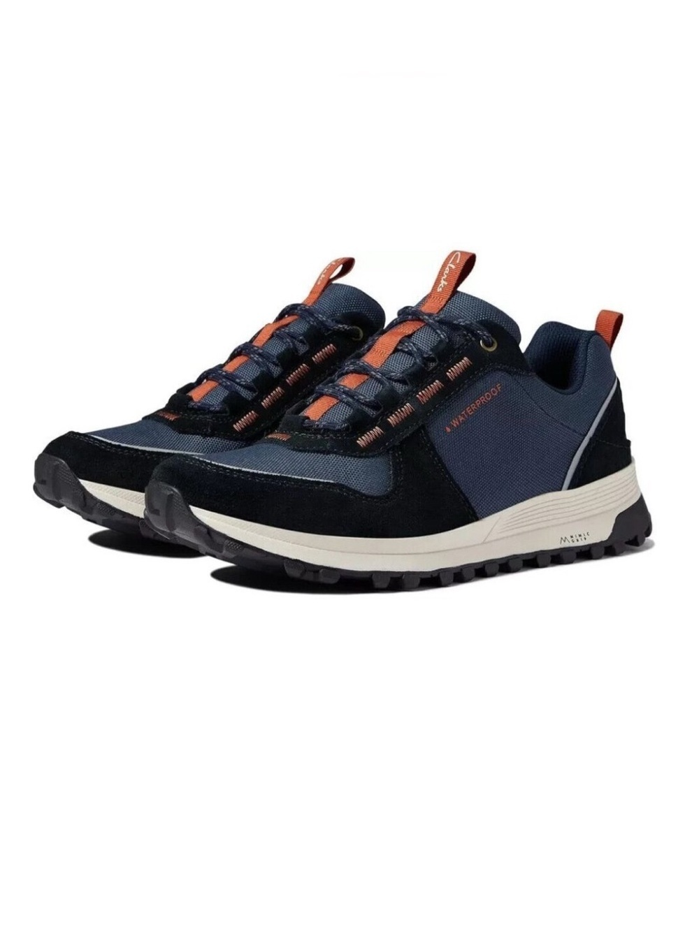 New Clarks Men's ATL Trek Walk Navy Blue Lace Up Sneakers Outdoor Size 9.5 Wide